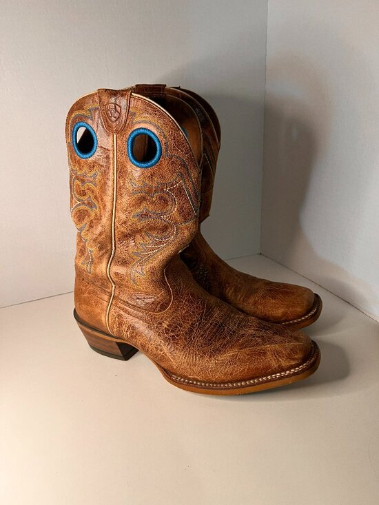 Ariat Crossfire Cowboy Boots Mens Size 10D Style 10019961 Excellent Leather Blue